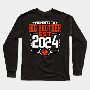 Promoted To Big Brother Est 2024 New Big Brother Fathers Day Long Sleeve T-Shirt